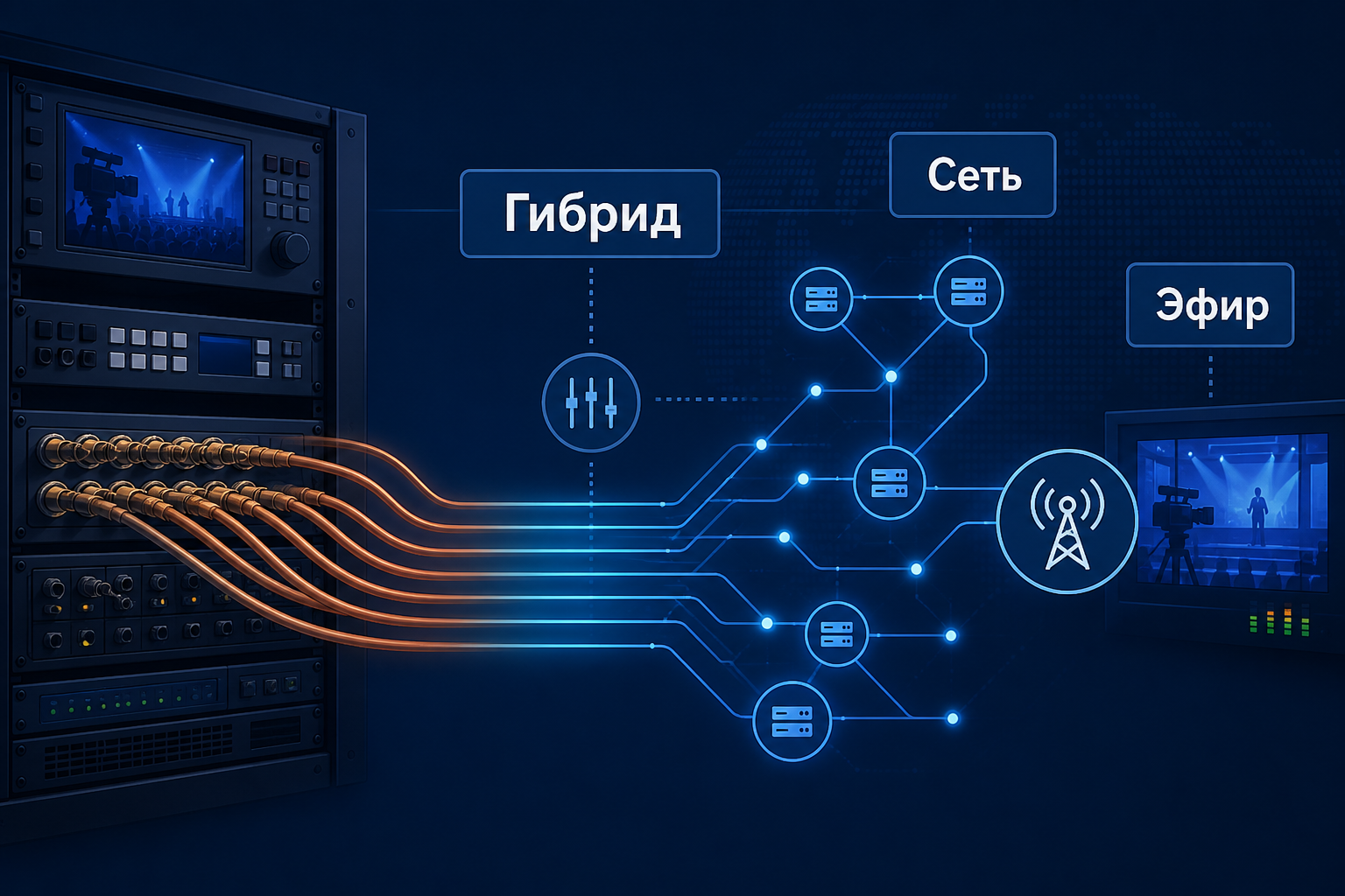 Иллюстрация: гибрид медного тракта и сетевого IP